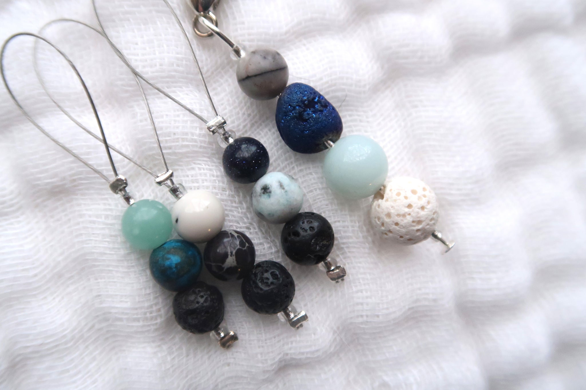 Lava Beads & Gemstones Stitch Markers