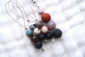 Lava Beads & Gemstones Stitch Markers